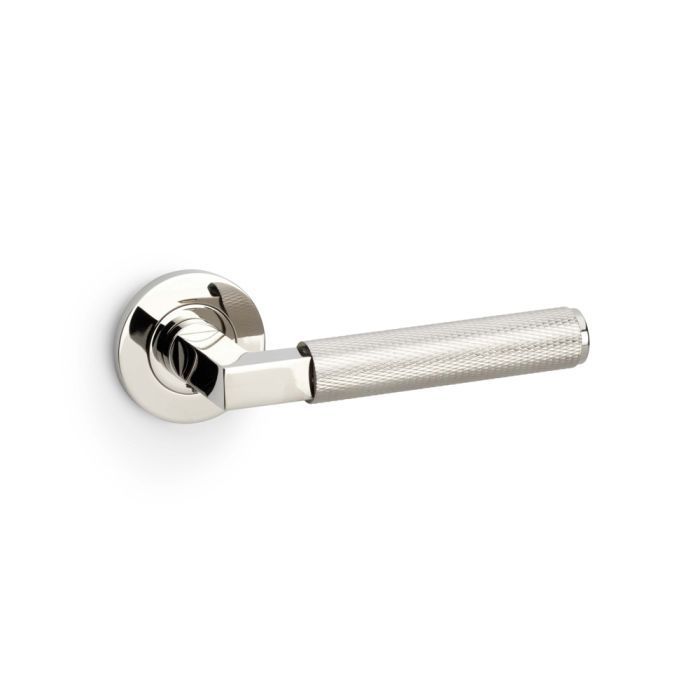 HE200-grp Knurled Lever on Round Rose - Pair