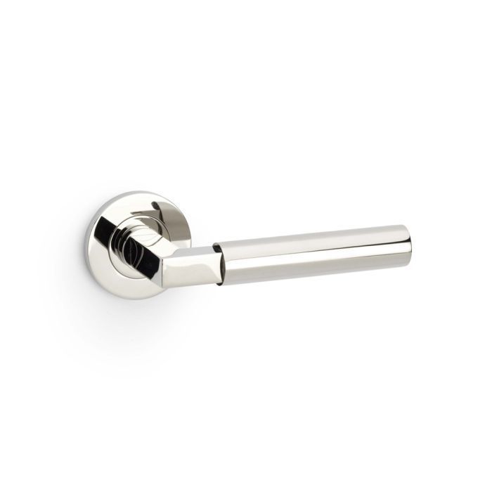 HE201-grp Plain Lever on Round Rose - Pair