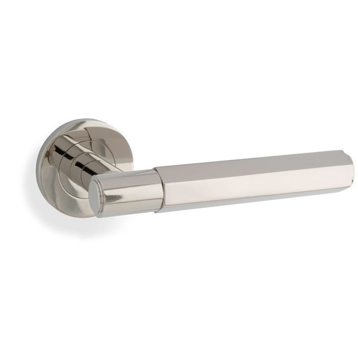HE224-grp Hex Lever on Round Rose - Pair
