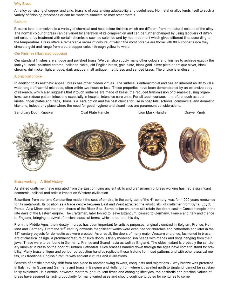 About Brass - H.E.Savill period furniture fittings